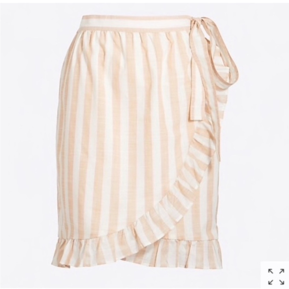J Crew Striped Ruffle Wrap Skirt
